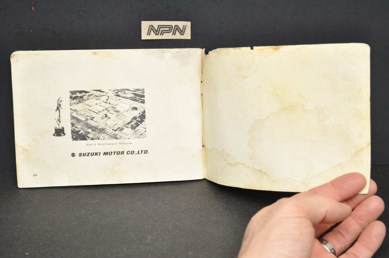 Vintage 1972-73 Suzuki GT380 K Motorcycle Owners Manual