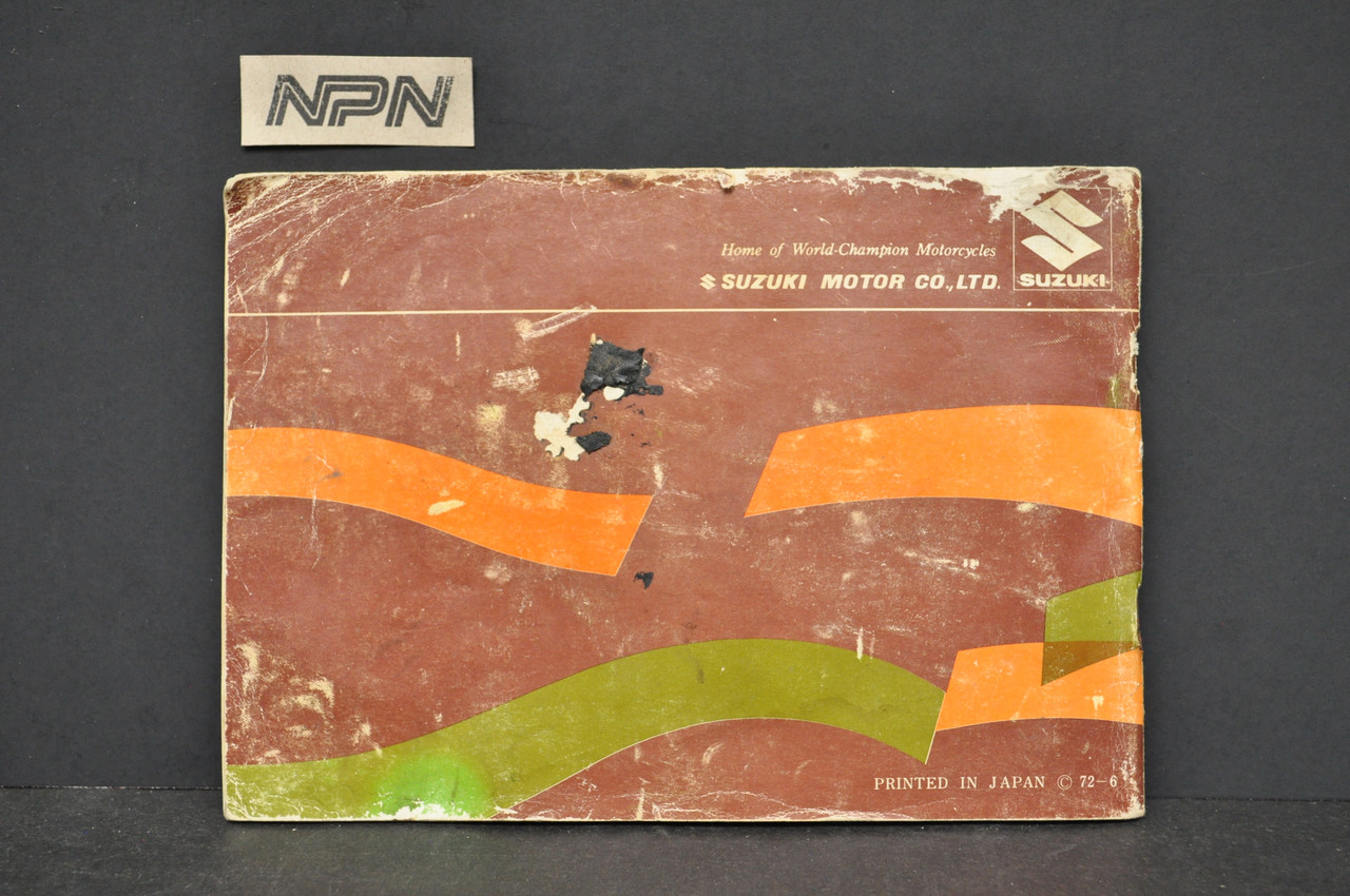 Vintage 1972-73 Suzuki GT380 K Motorcycle Owners Manual