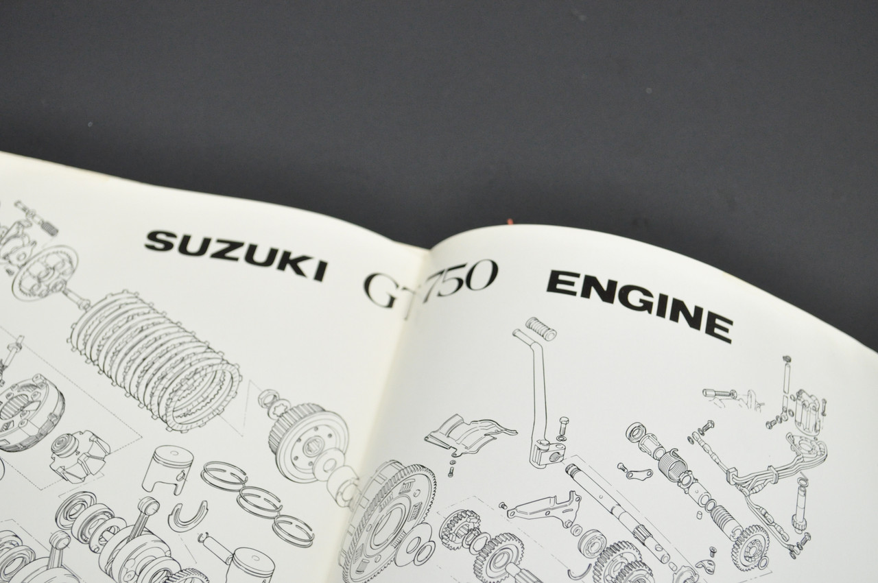 Vintage 1972 Suzuki GT750 Motorcycle Service Guide Shop Service Manual