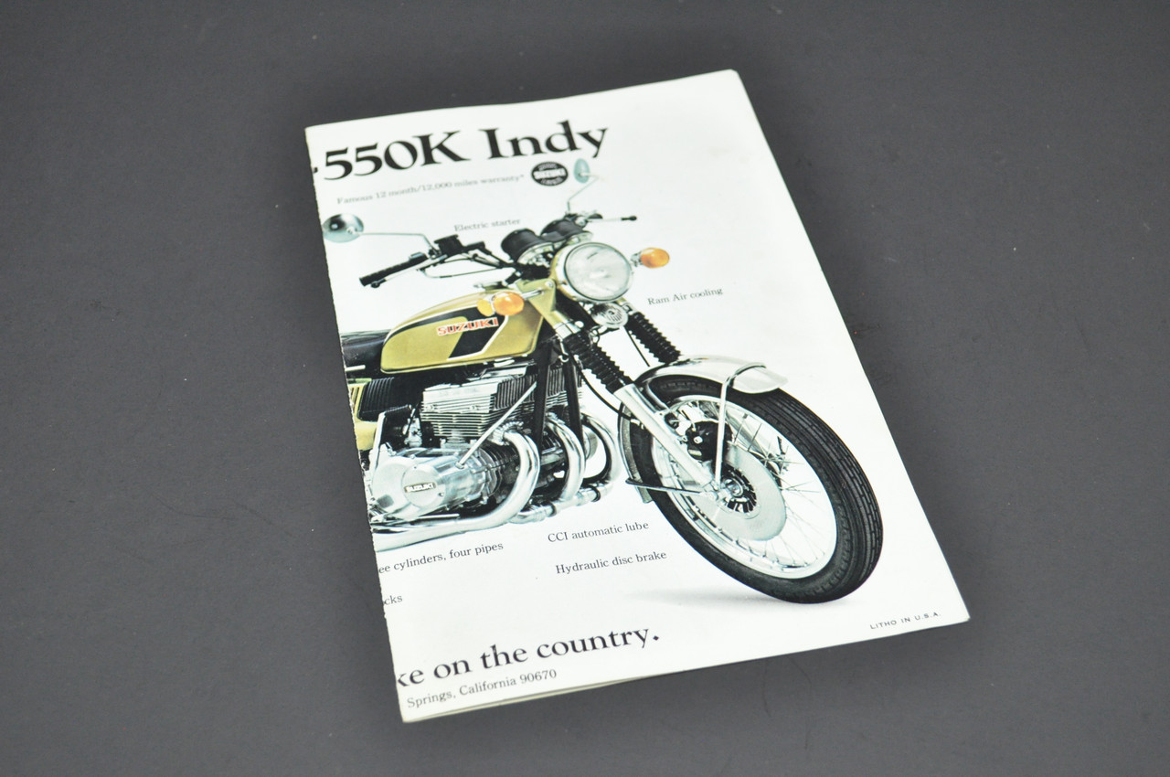 VTG 1972 Suzuki GT550 K Indy GT750 K Le Mans Motorcycle Brochure Dealer Specs