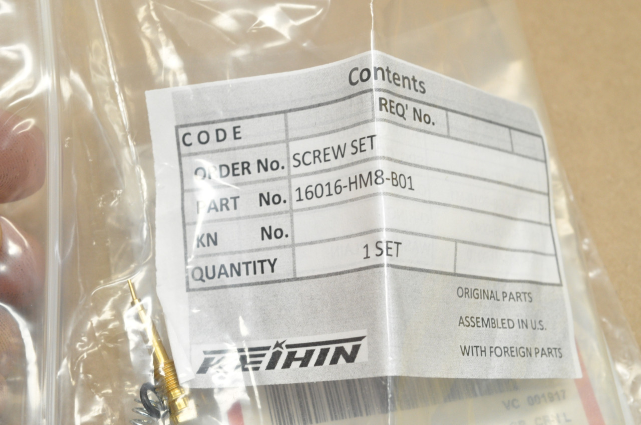 NEW OEM Honda TRX250 TE TRX250TM TRX250X Carb Adjustment Screw Set 16016-HM8-B61