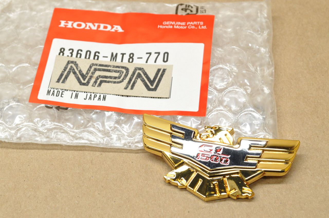 NOS Honda GL1500 A GL1500SE Gold Wing Side Cover Emblem Badge B 83606-MT8-770