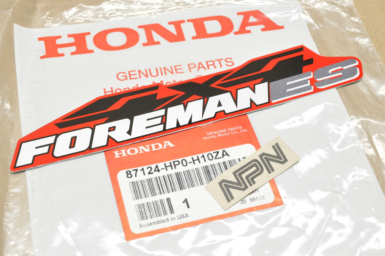 NEW OEM Honda TRX500 FE Foreman ES Front Fender Emblem Decal 87124-HP0-H10 ZA