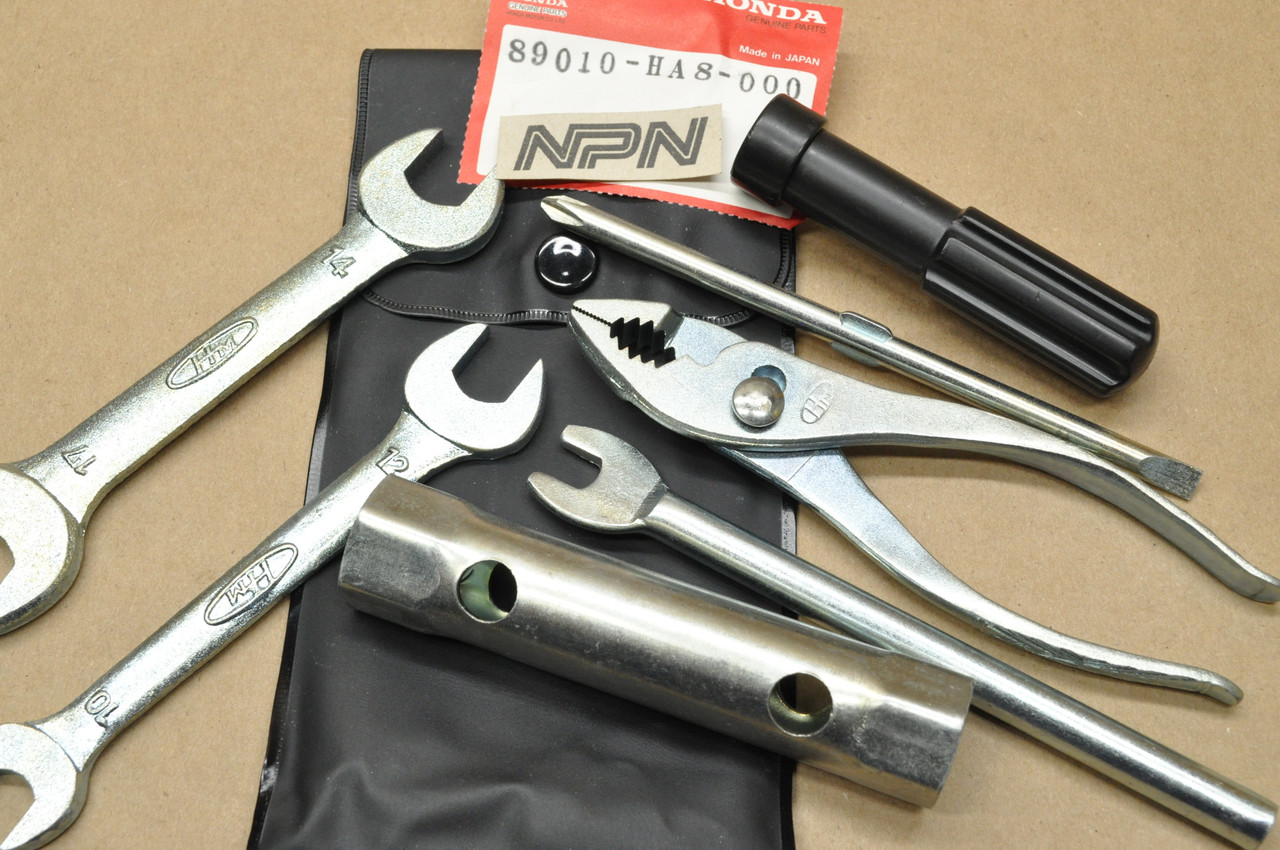 NOS Honda 1985-87 TRX250 Tool Kit Wrench Plier Screwdriver w/ Bag 89010-HA8-000
