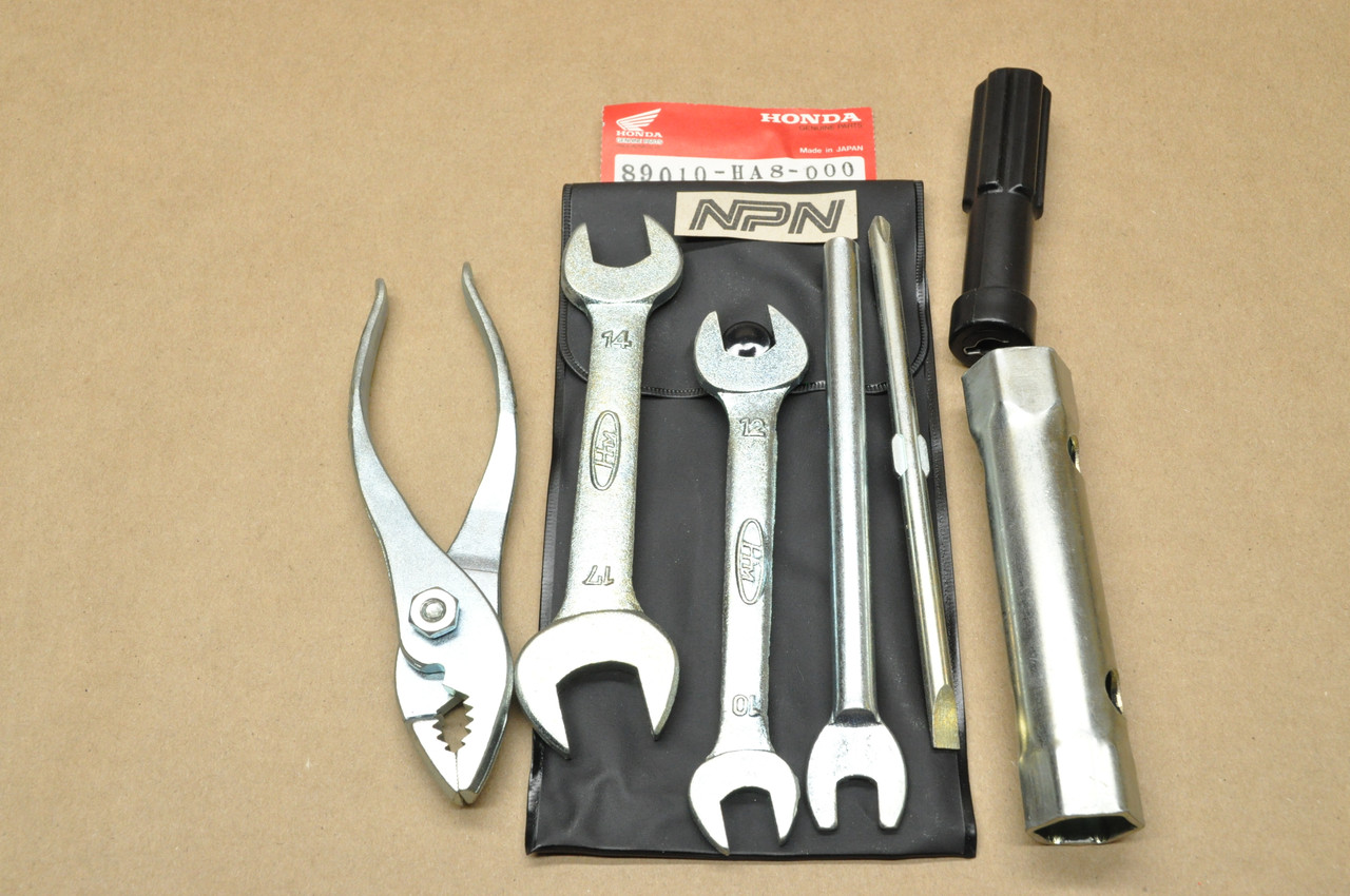 NOS Honda 1985-87 TRX250 Tool Kit Wrench Plier Screwdriver w/ Bag 89010-HA8-000