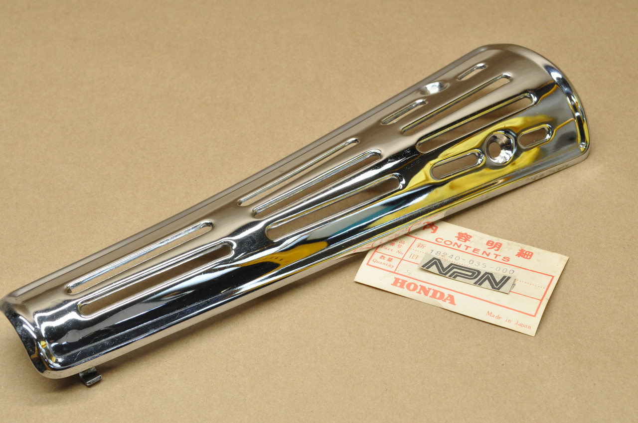 NOS Honda S65 Chrome Muffler Exhaust Pipe Heat Shield Guard Cover 18240-035-000