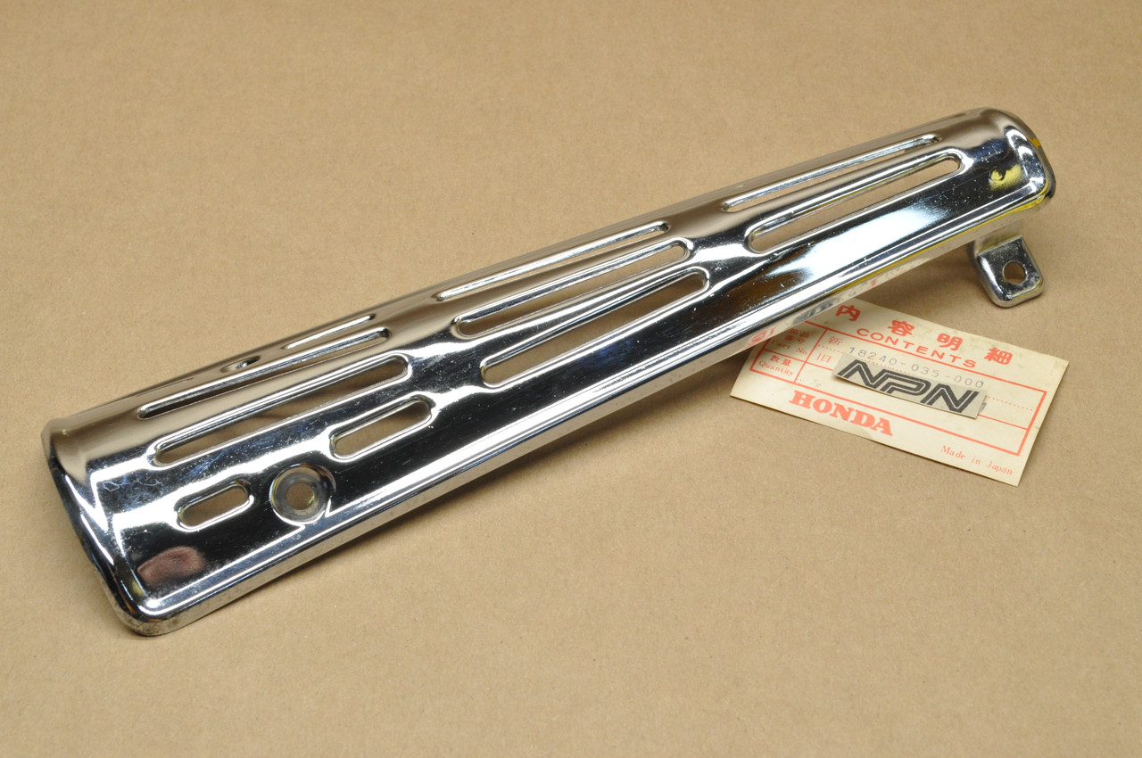 NOS Honda S65 Chrome Muffler Exhaust Pipe Heat Shield Guard Cover 18240-035-000