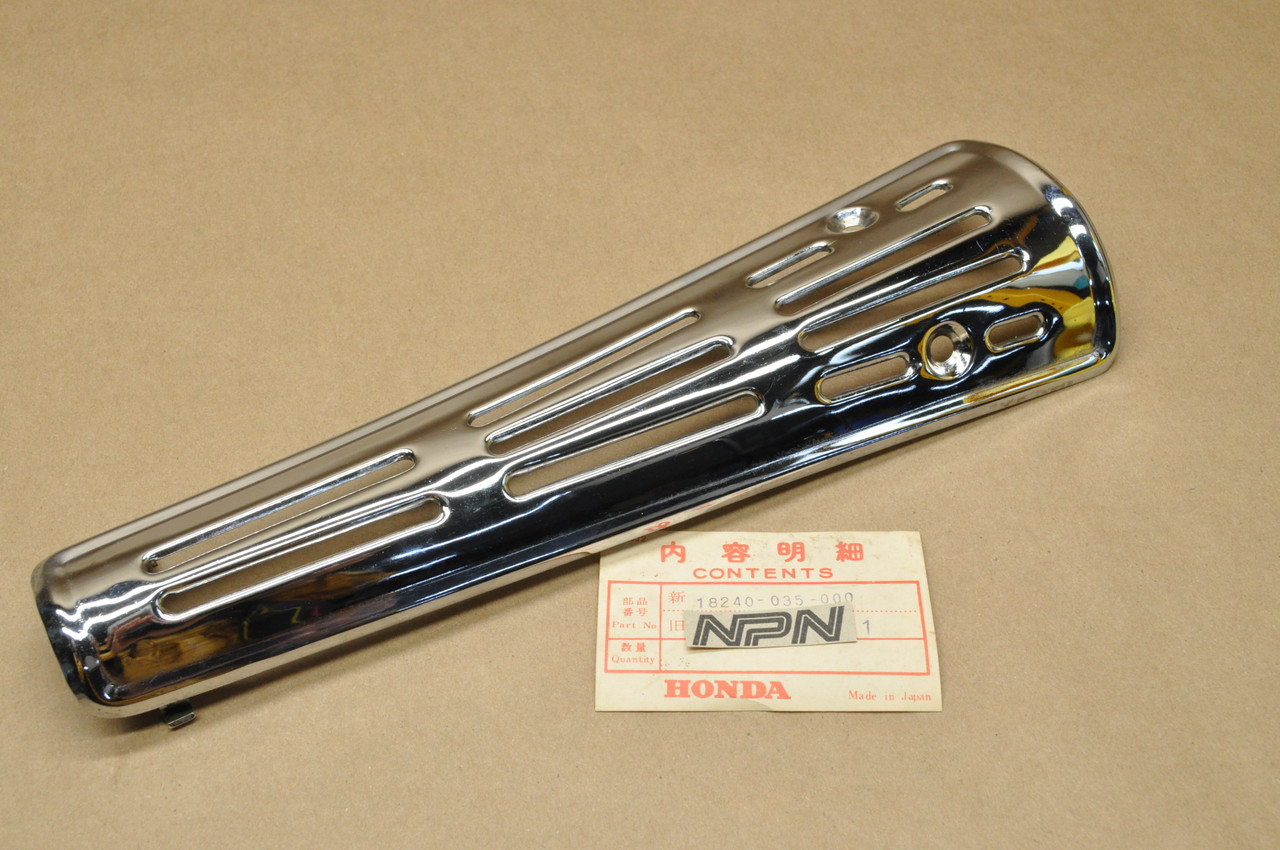 NOS Honda S65 Chrome Muffler Exhaust Pipe Heat Shield Guard Cover 18240-035-000