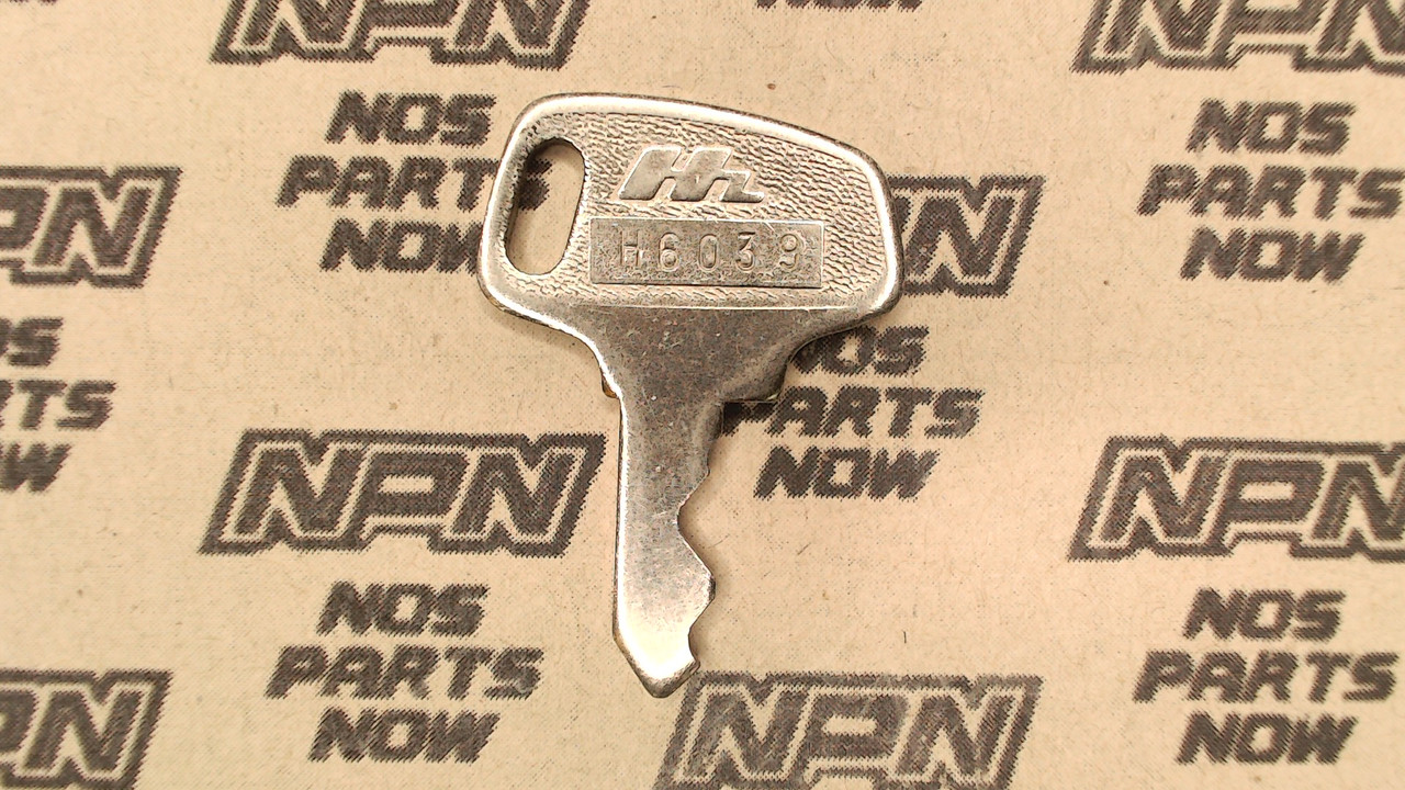 NOS Honda OEM Ignition Switch & Lock Key Double Groove Back H6039