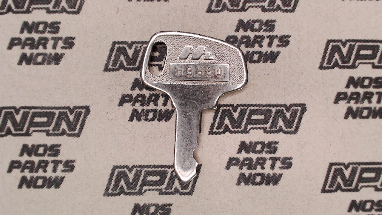 NOS Honda OEM Ignition Switch & Lock Key Double Groove Back H9690