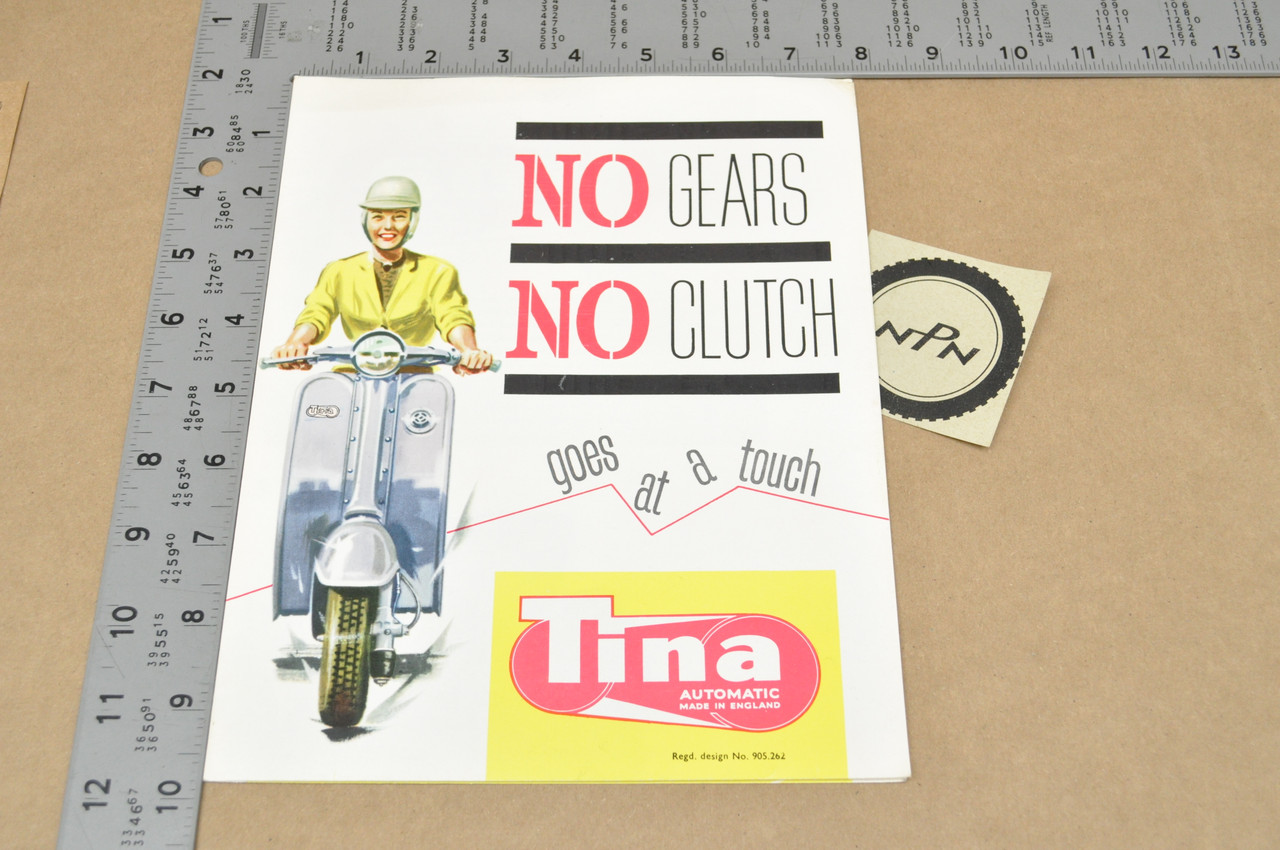 Vintage NOS 1963 Triumph Tina Scooter Dealer Brochure Poster Spec Sheet
