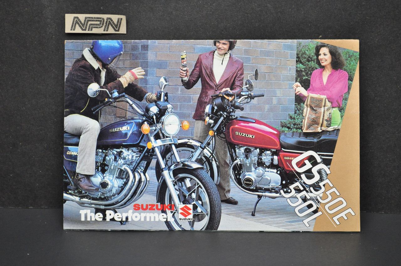 Vintage Suzuki GS550 E GS550 L Motorcycle Dealer Brochure 1979 NOS Dealer Stamp