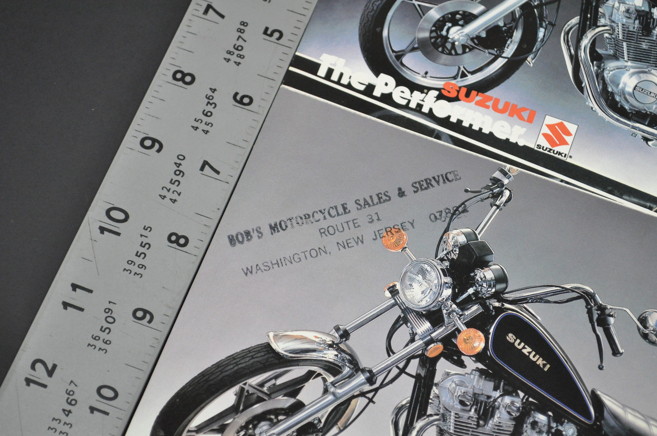Vintage Suzuki GS450 E GS450 L Motorcycle Dealer Brochure 1980s NOS Dealer Stamp
