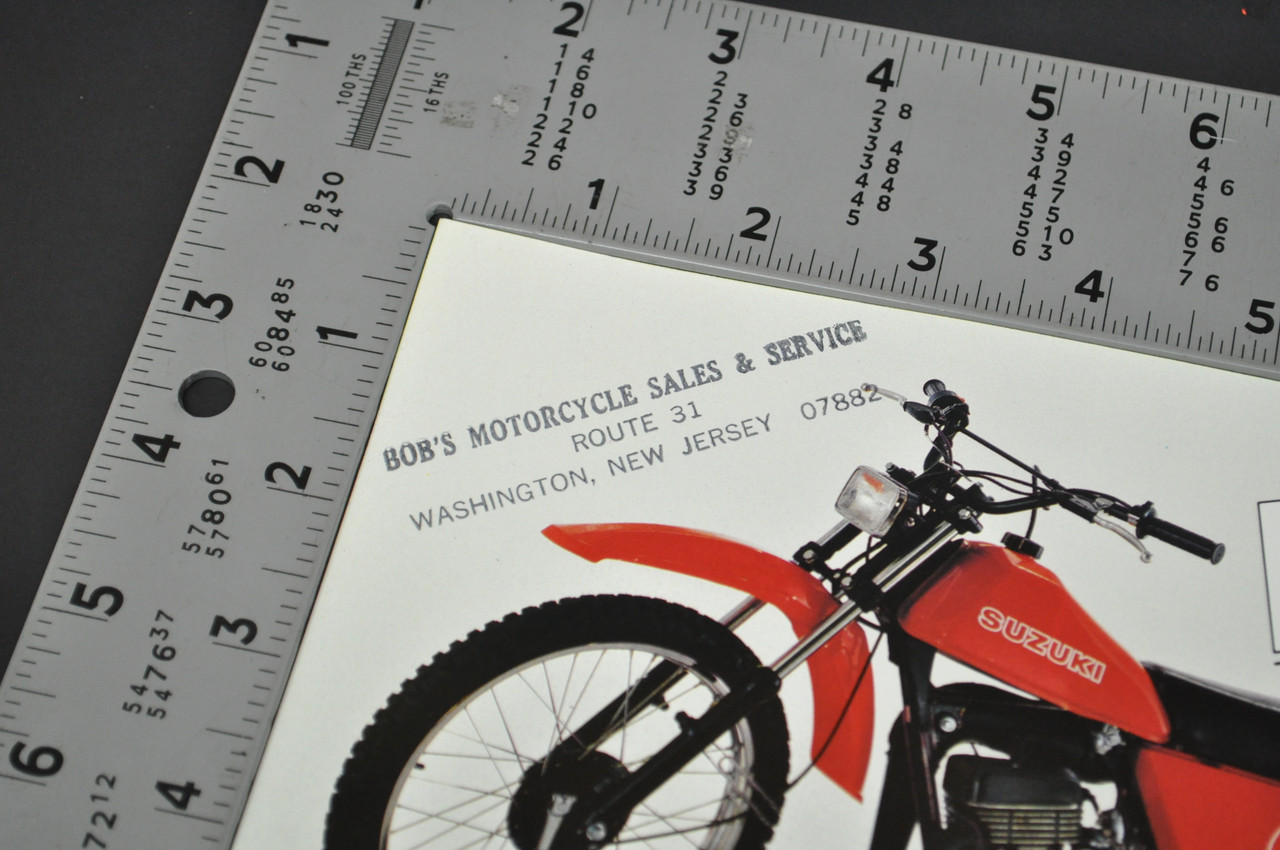 Vintage Suzuki DS125 T DS185 T Motorcycle Dealer Brochure 1980 NOS Dealer Stamp
