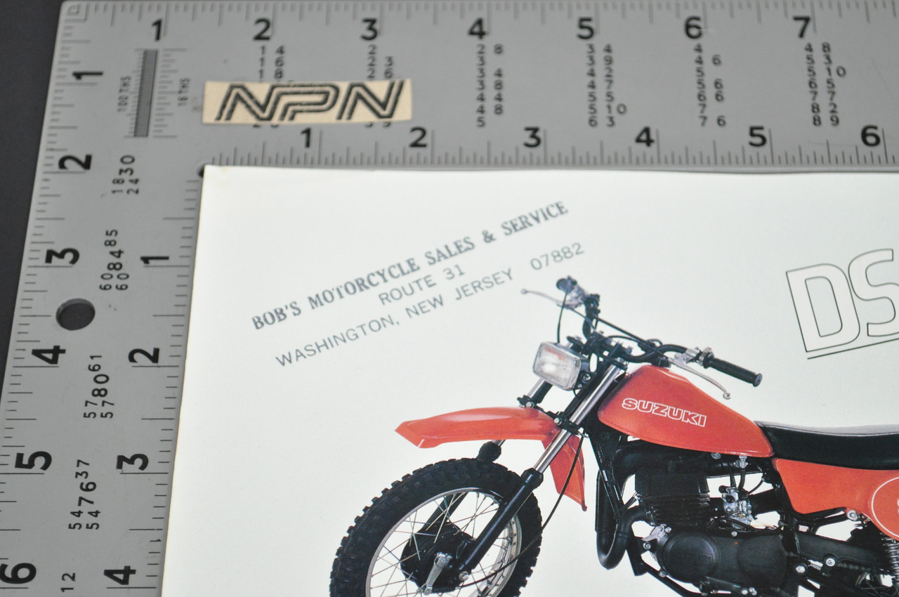 Vintage Suzuki DS80 T DS100 T Motorcycle Dealer Brochure 1980 NOS Dealer Stamp
