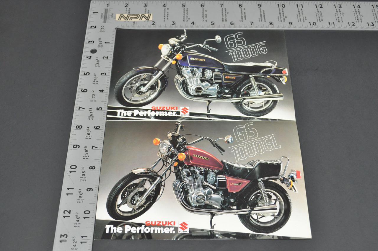 VTG Suzuki GS1000 G GS1000 GL Motorcycle Dealer Brochure 1980 NOS Dealer Stamp