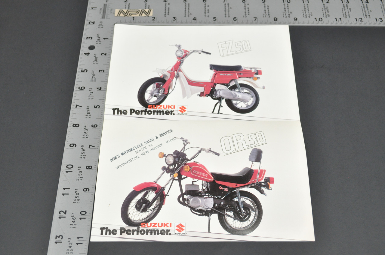 Vintage Suzuki FZ50 T Rascal OR50 T Moped Dealer Brochure 1980 NOS Dealer Stamp