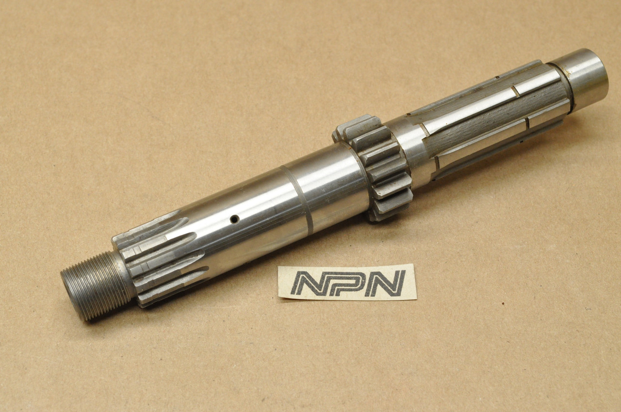 NOS Yamaha 1974 DT360 Transmission Main Axle Shaft 15T 445-17411-00