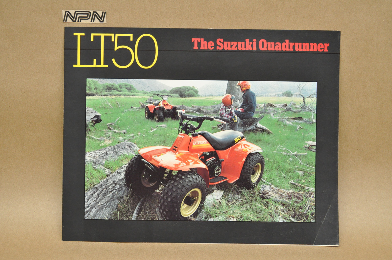 Vintage NOS 1984 Suzuki LT50 E Quadrunner Brochure Bobs Motorcycle Dealer Stamp