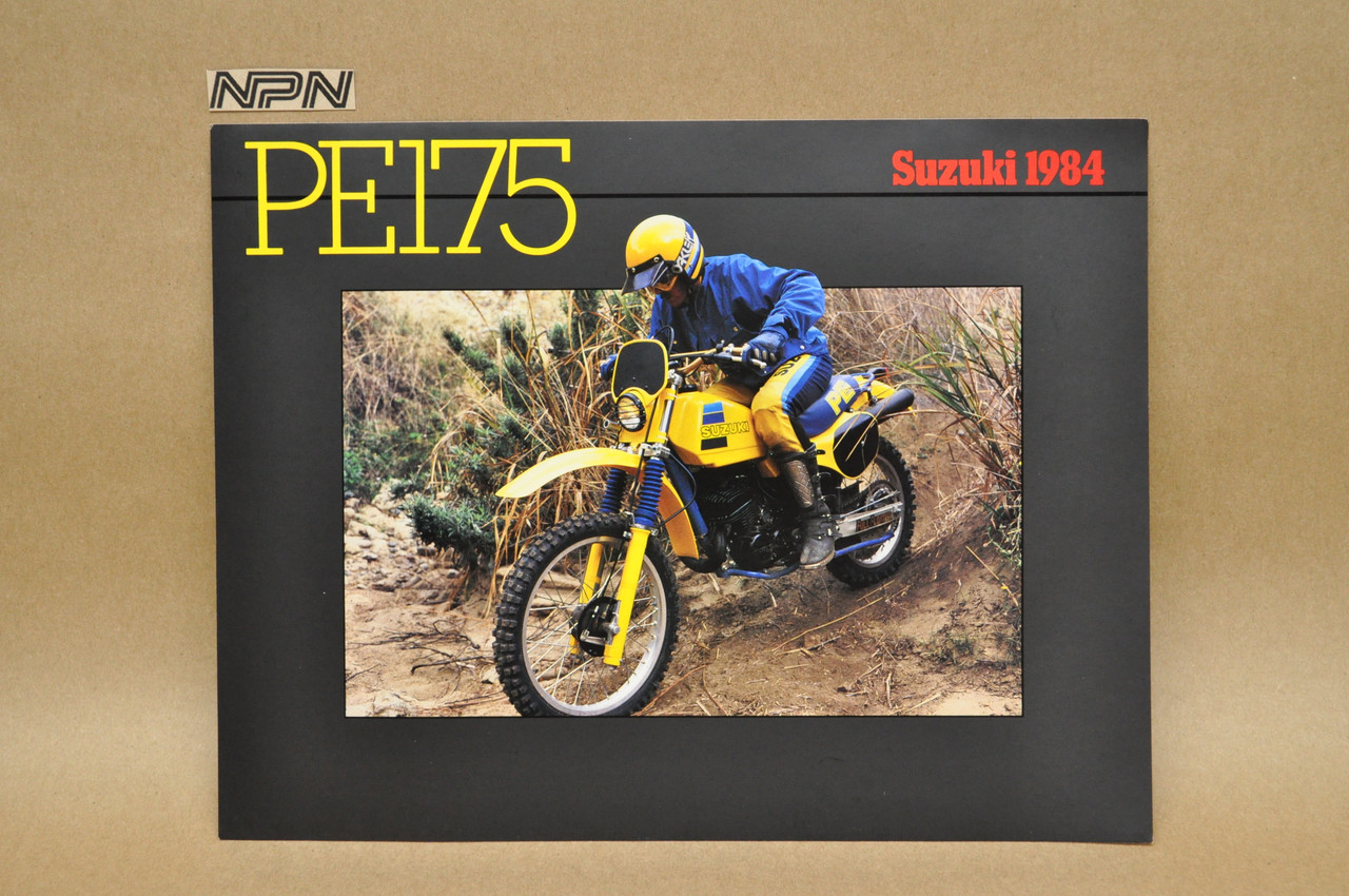 Vintage NOS 1984 Suzuki PE175 Motorcycle Brochure OEM Dealer Stamp Specs MX