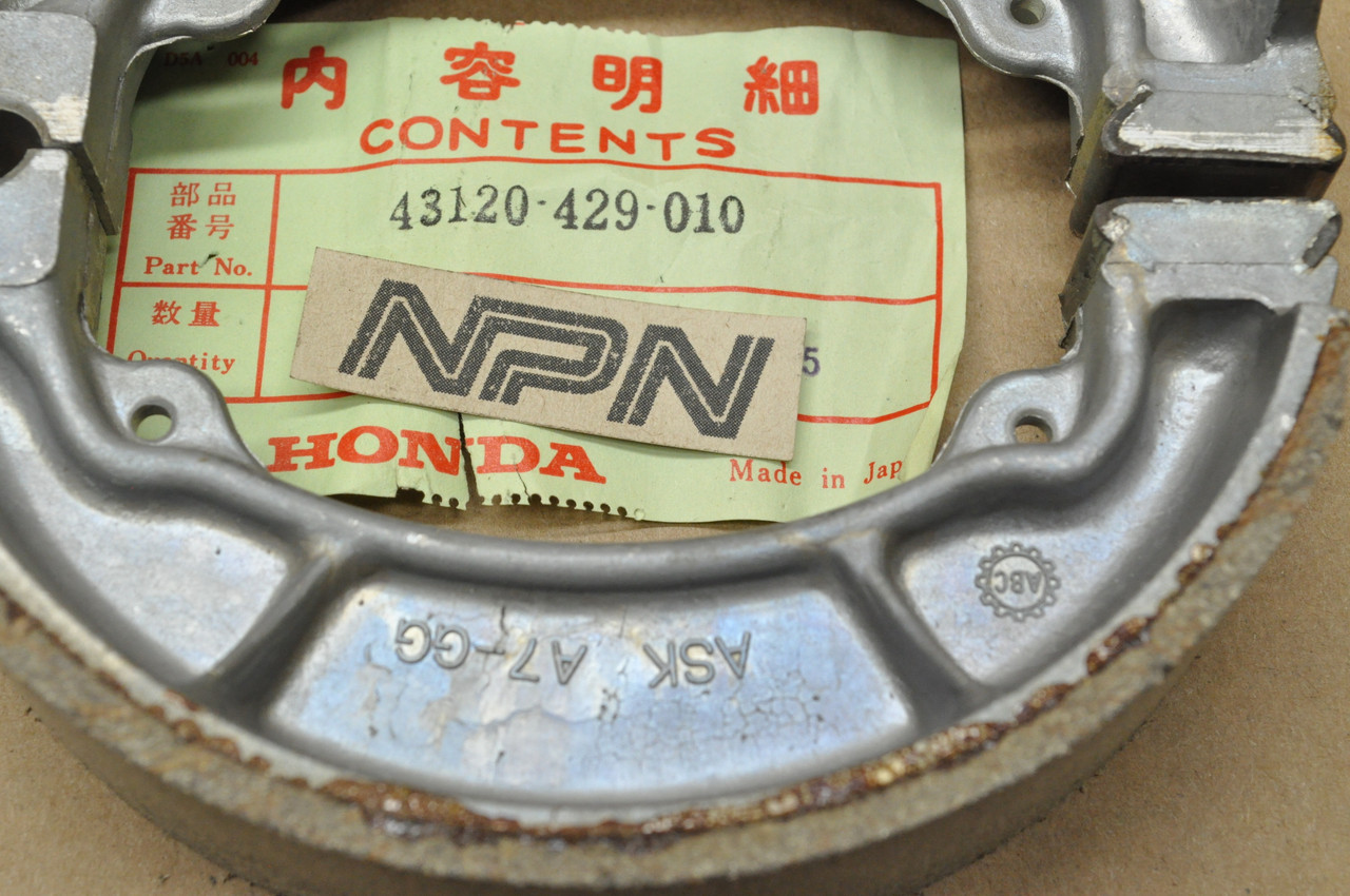 NOS Honda NX650 XL250 XL500 XL600 XR500 R Brake Shoe Pad Set 43120-429-010