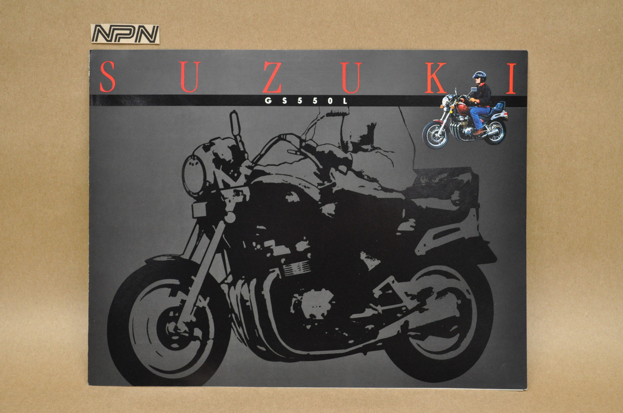 VTG NOS 1985 Suzuki GS550 L Motorcycle Brochure OEM Dealer Stamp Specs NEW