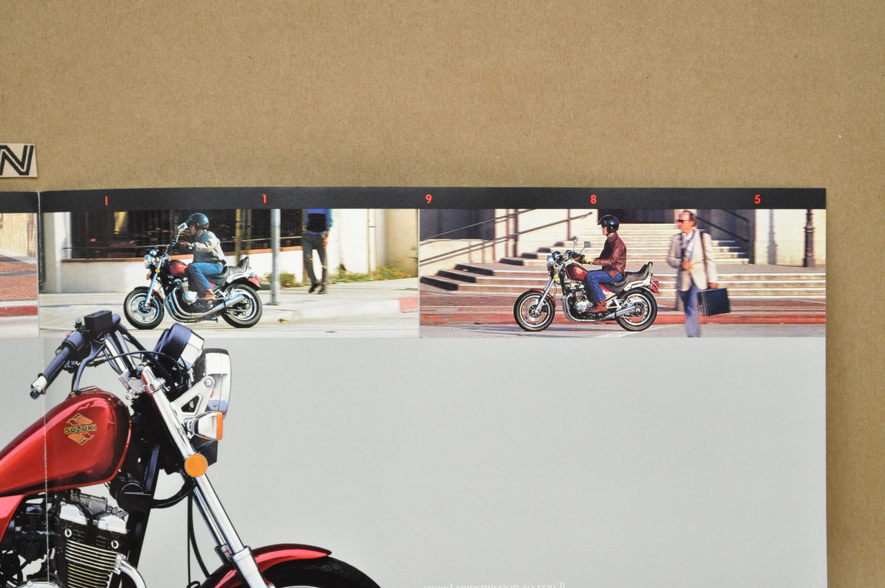 VTG NOS 1985 Suzuki GS550 L Motorcycle Brochure OEM Dealer Stamp Specs NEW