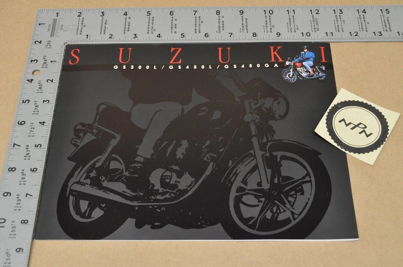 VTG NOS 1985 Suzuki GS300 L GS450 L GS450 GA Brochure OEM Dealer Stamp Specs