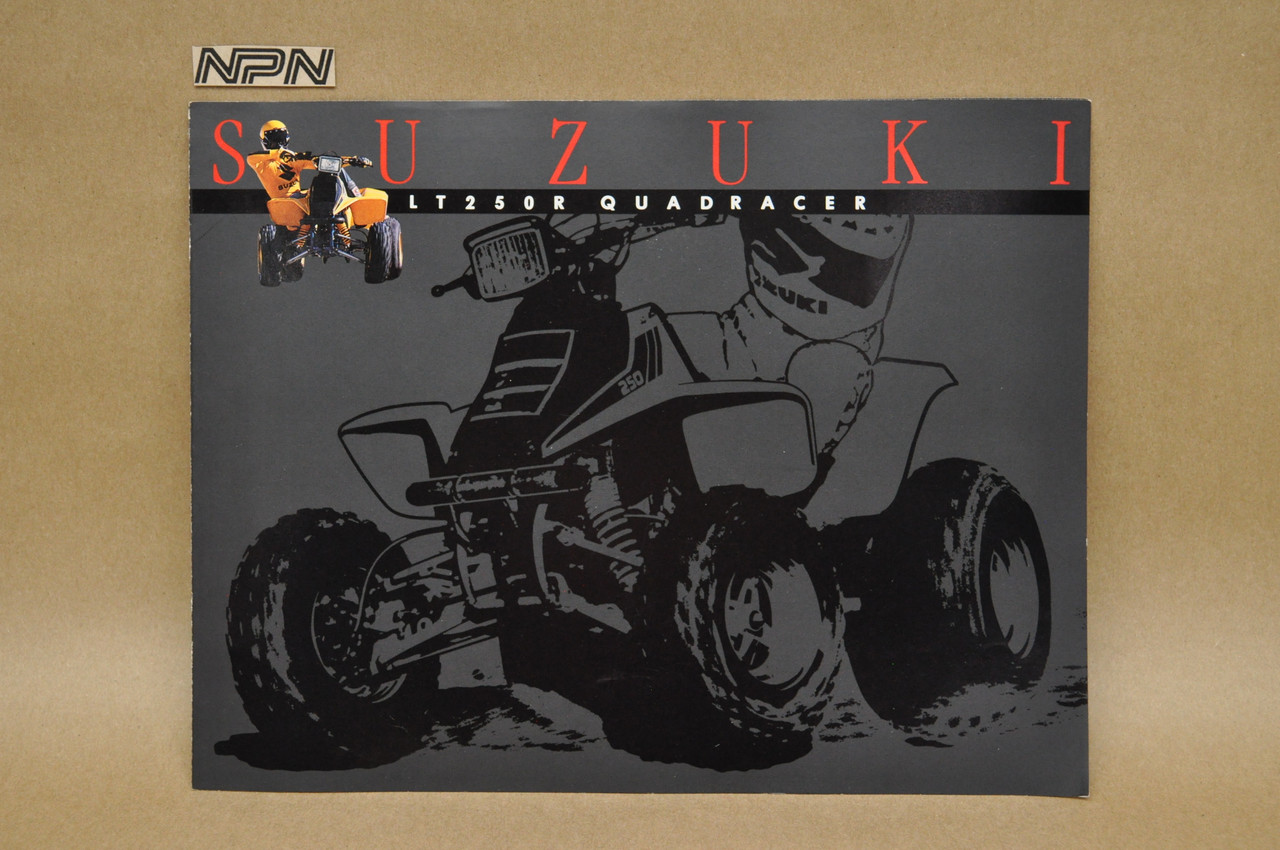 Vintage NOS 1985 Suzuki LT250 R Quadracer Brochure OEM Dealer Stamp Specs NEW