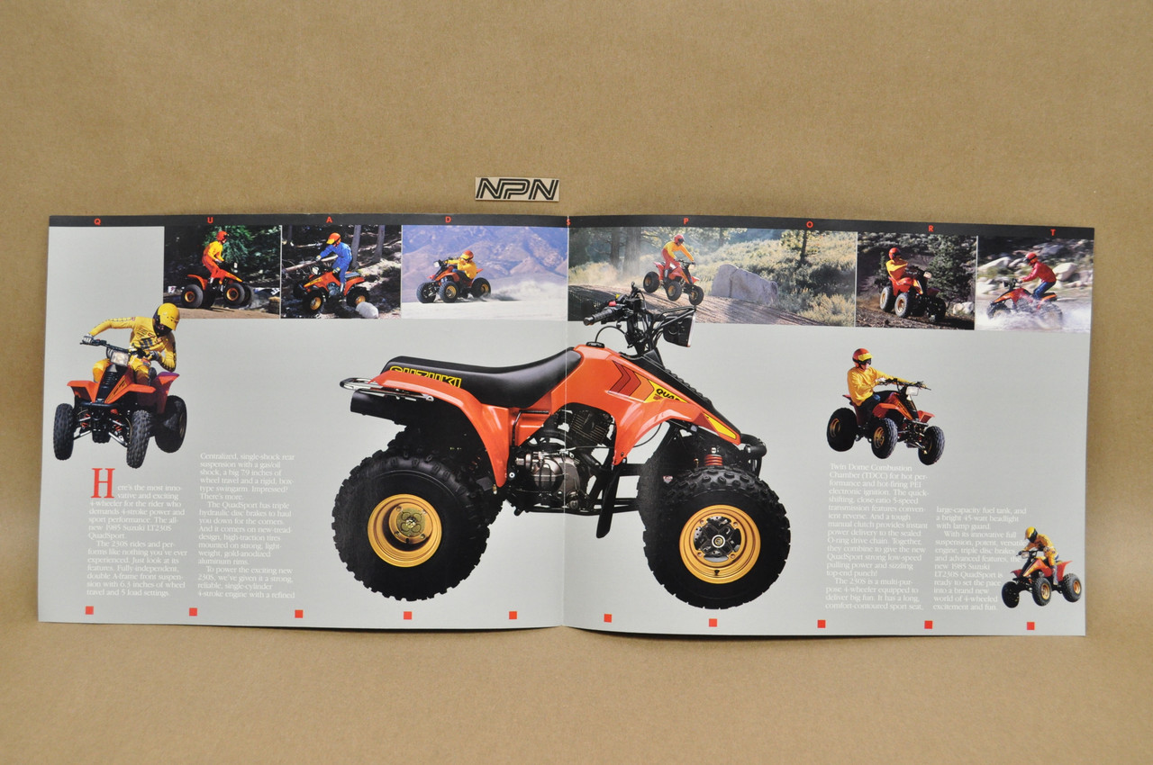 Vintage NOS 1985 Suzuki LT230 S Quadsport Brochure OEM Dealer Stamp Specs NEW