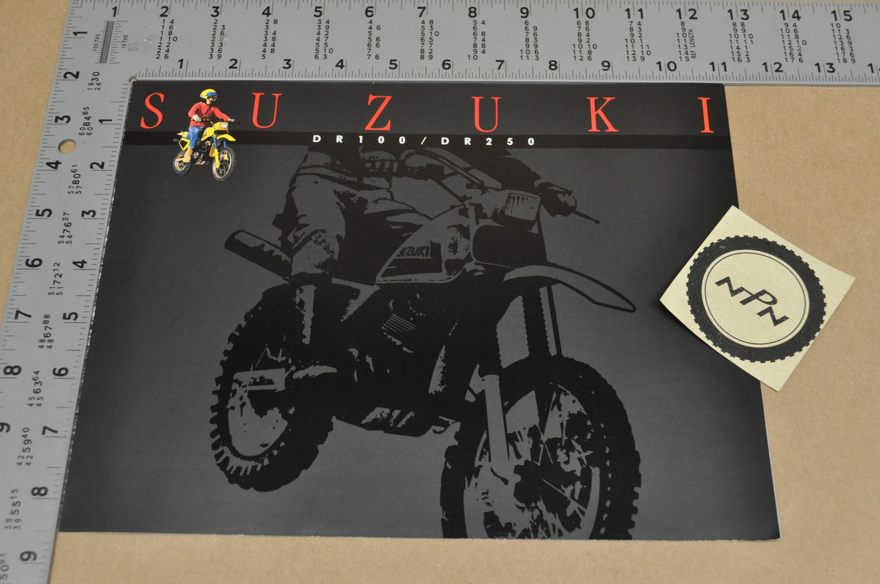 Vintage NOS 1985 Suzuki DR100 DR250 Brochure OEM Dealer Stamp Specs NEW