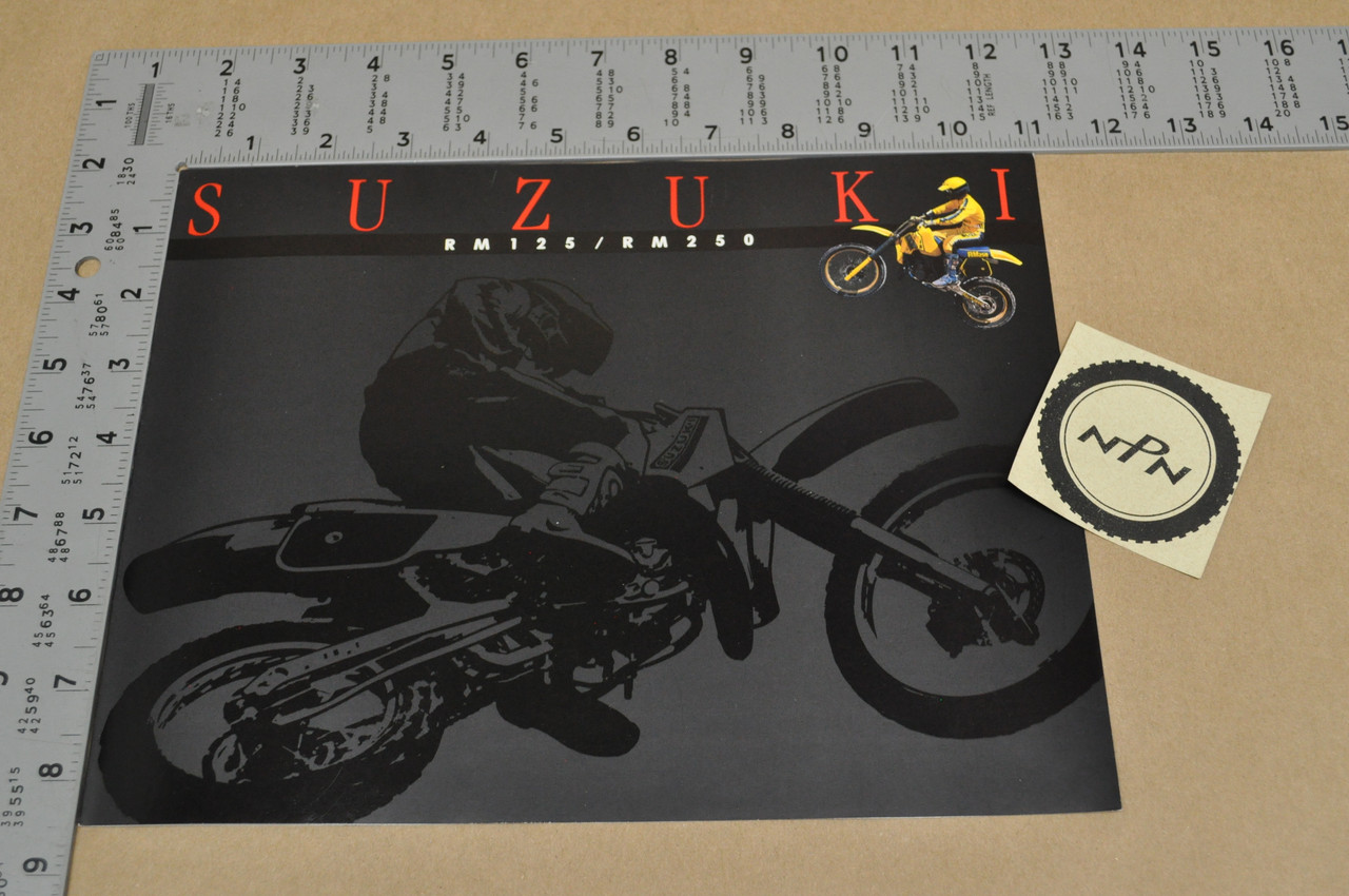 Vintage NOS 1985 Suzuki RM125 RM250 Brochure OEM Dealer Stamp Specs NEW