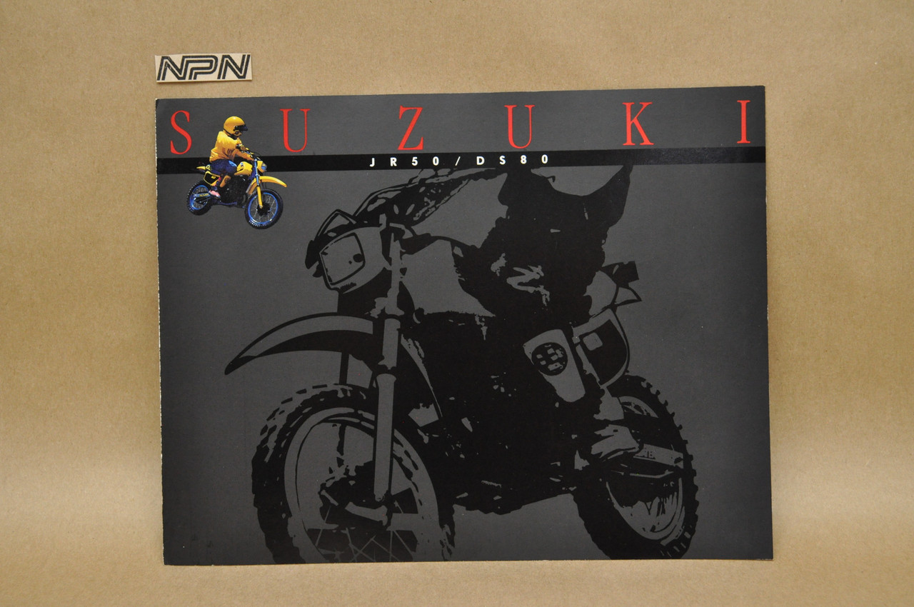 Vintage NOS 1985 Suzuki JR50 DS80 Brochure OEM Dealer Stamp Specs NEW