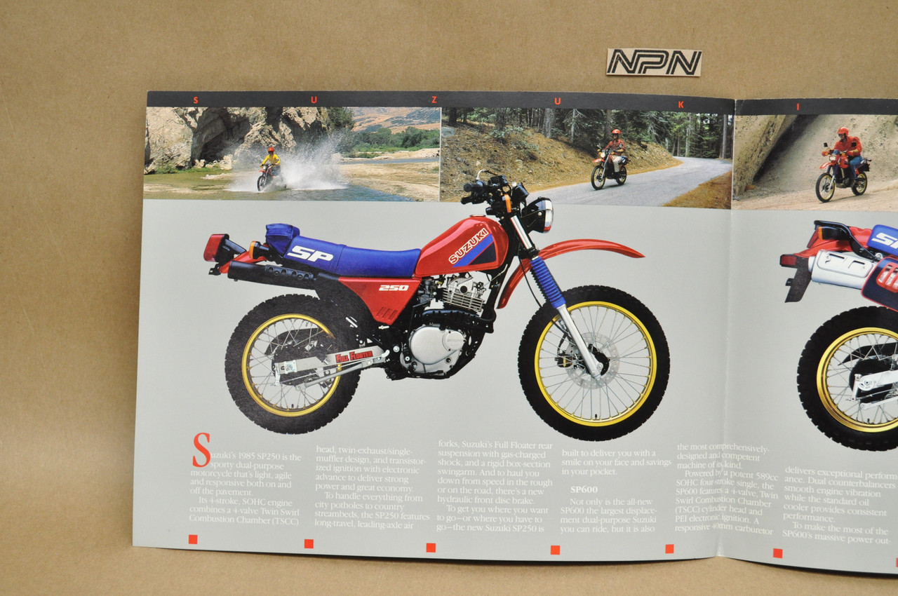 Vintage NOS 1985 Suzuki JR50 DS80 Brochure OEM Dealer Stamp Specs NEW
