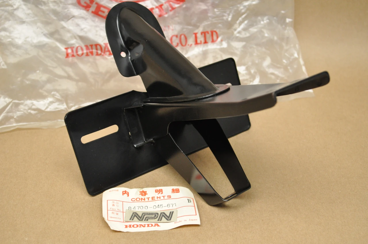 NOS Honda Z50 A K2 Black Tail Light Number Plate Mount Bracket 84700-045-671 B
