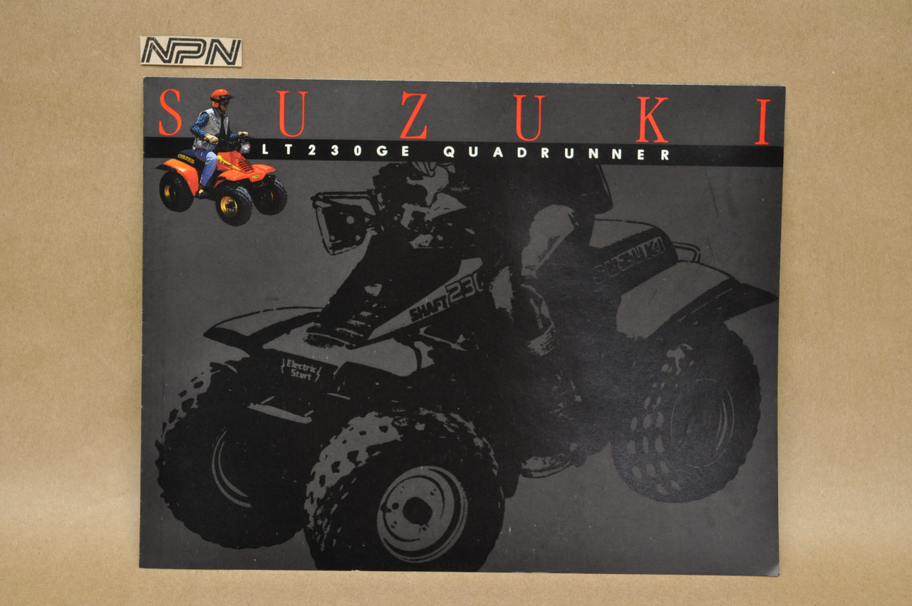 Vintage NOS 1985 Suzuki LT230 GE Quadrunner Brochure OEM Dealer Stamp Specs NEW