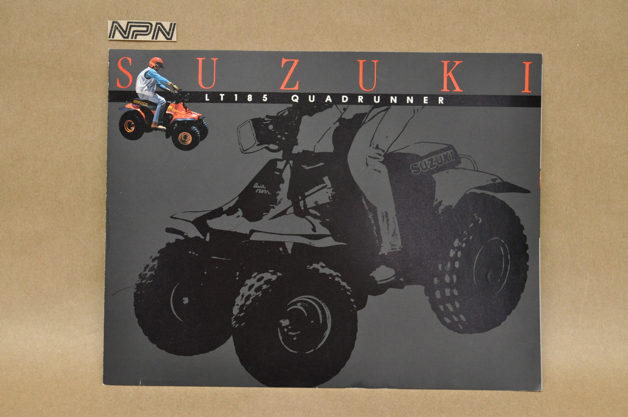 Vintage NOS 1985 Suzuki LT185 Quadrunner Brochure OEM Dealer Stamp Specs NEW
