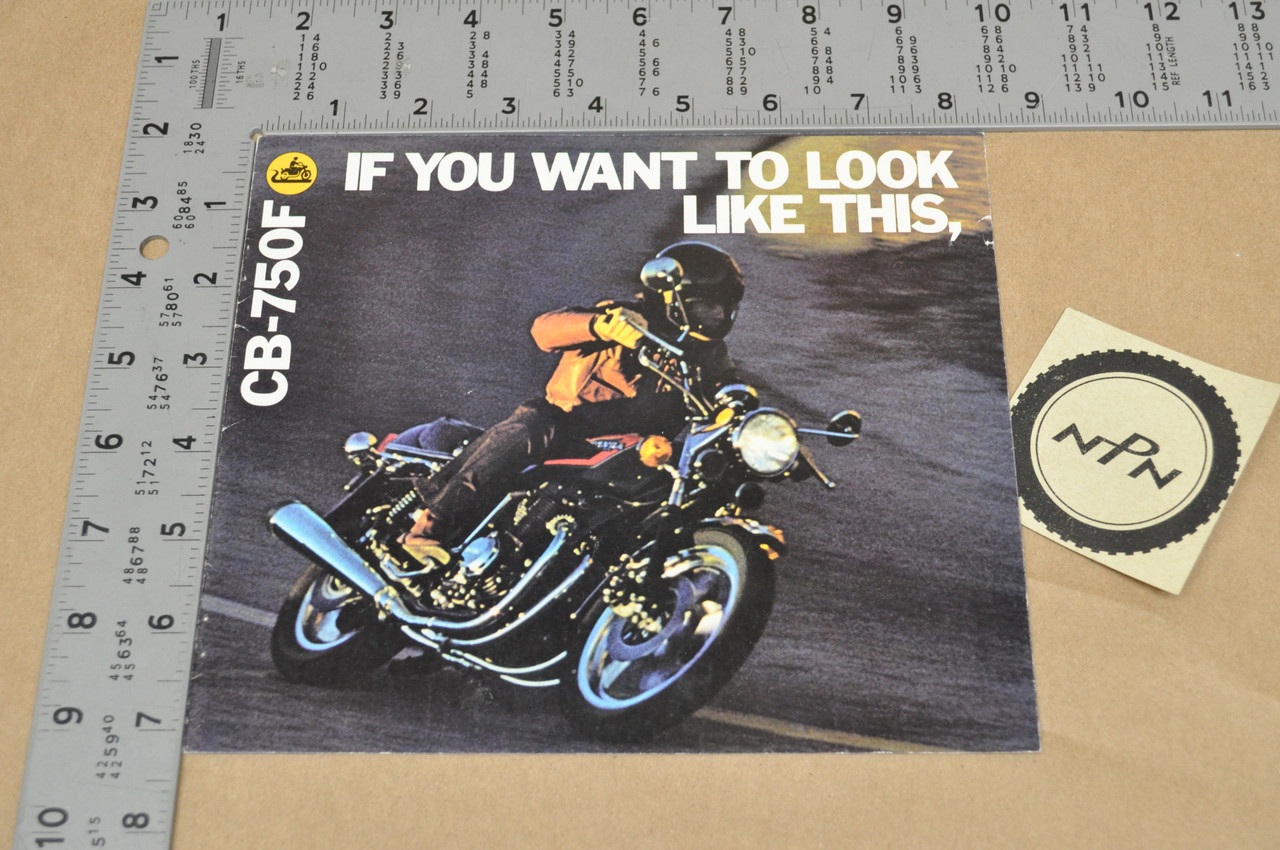Vintage NOS 1977 Honda CB750 F Motorcycle Brochure OEM Dealer Stamp Specs NEW
