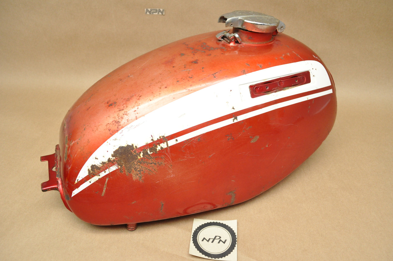 Vintage OEM Honda SL350 K1 Candy Ruby Red Fuel Gas Tank w/ Cap 17500-312-040 CM