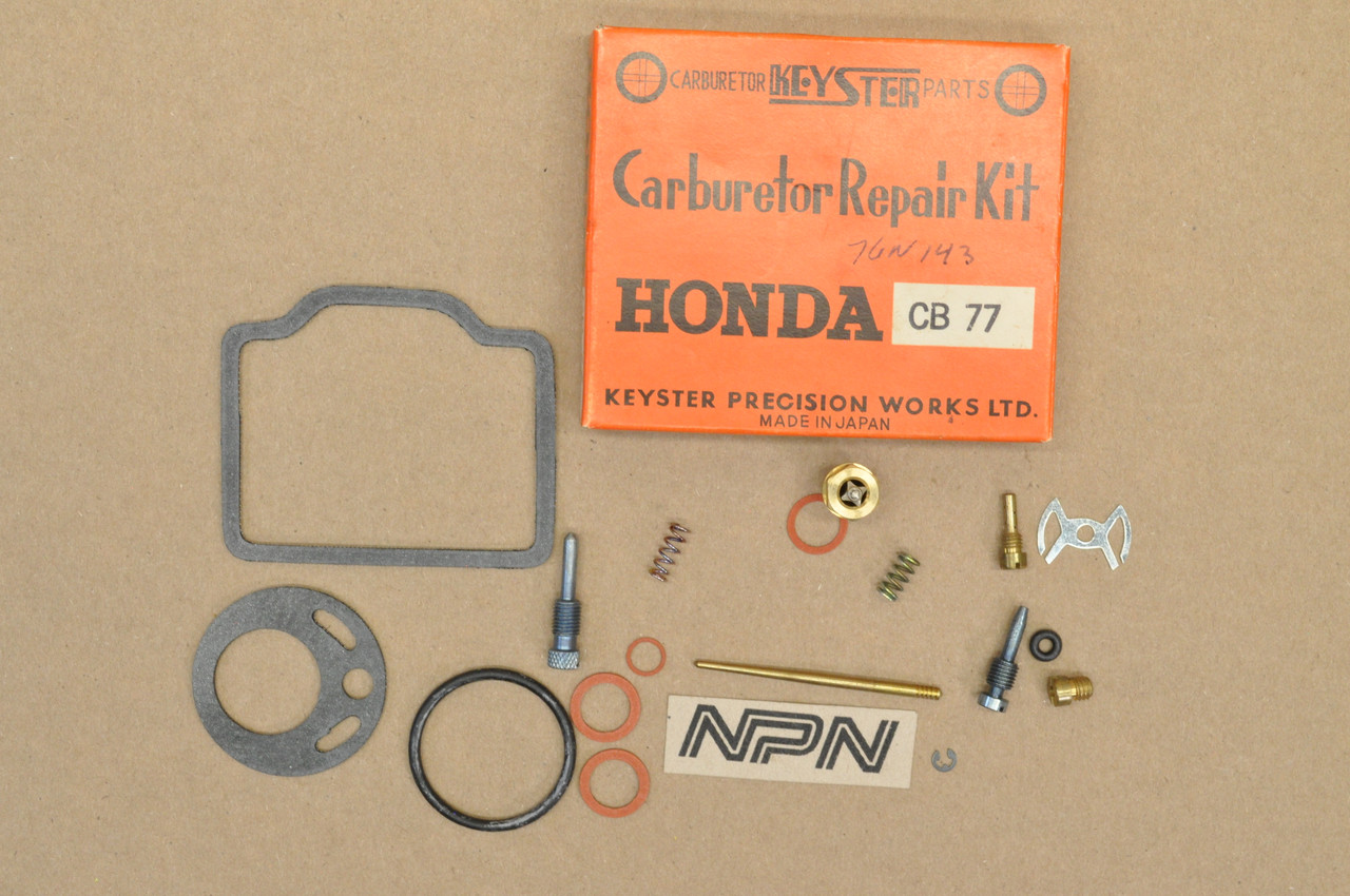 NOS Honda CB77 Keyster Carburetor Tune Up Repair Rebuild Gasket Jet Kit