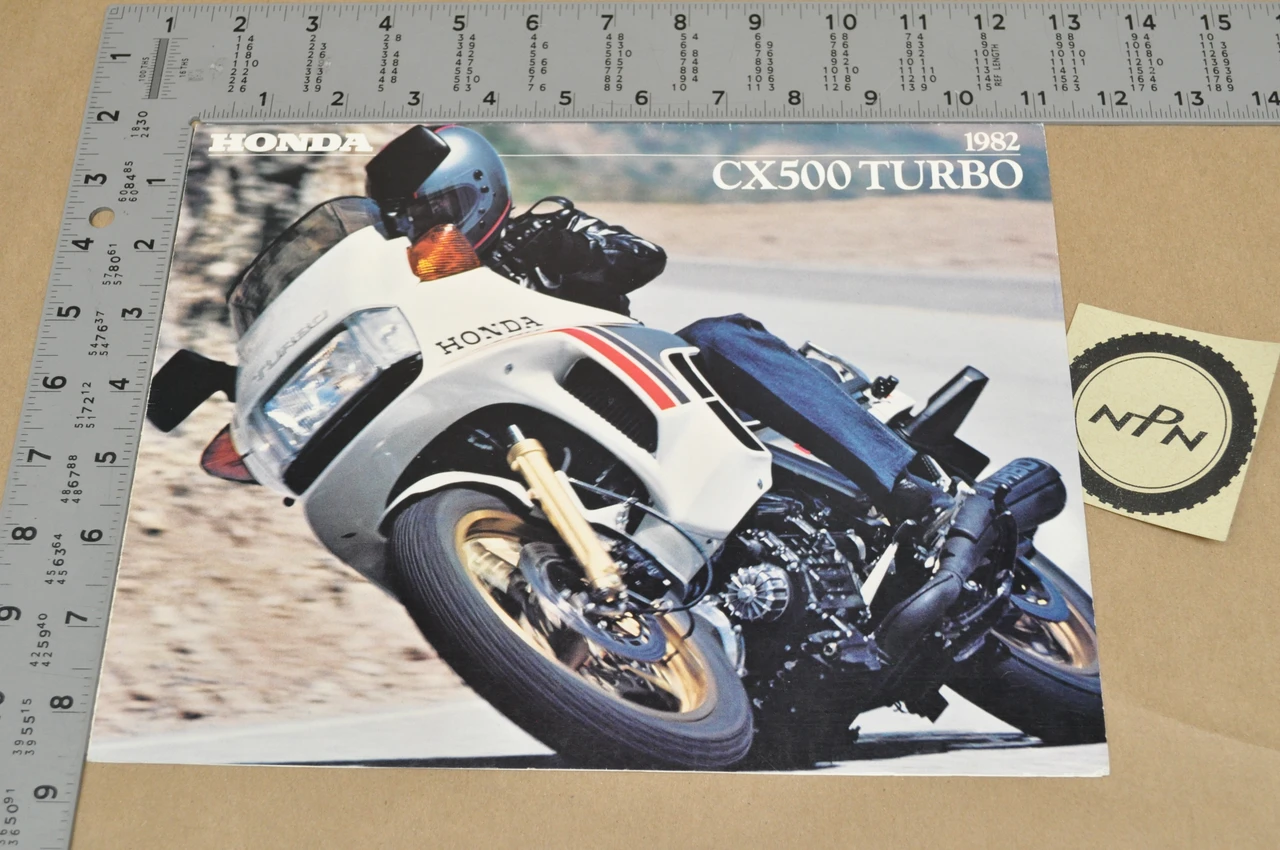 Vintage NOS 1982 Honda CX500 Turbo Motorcycle Brochure OEM Dealer Stamp Specs