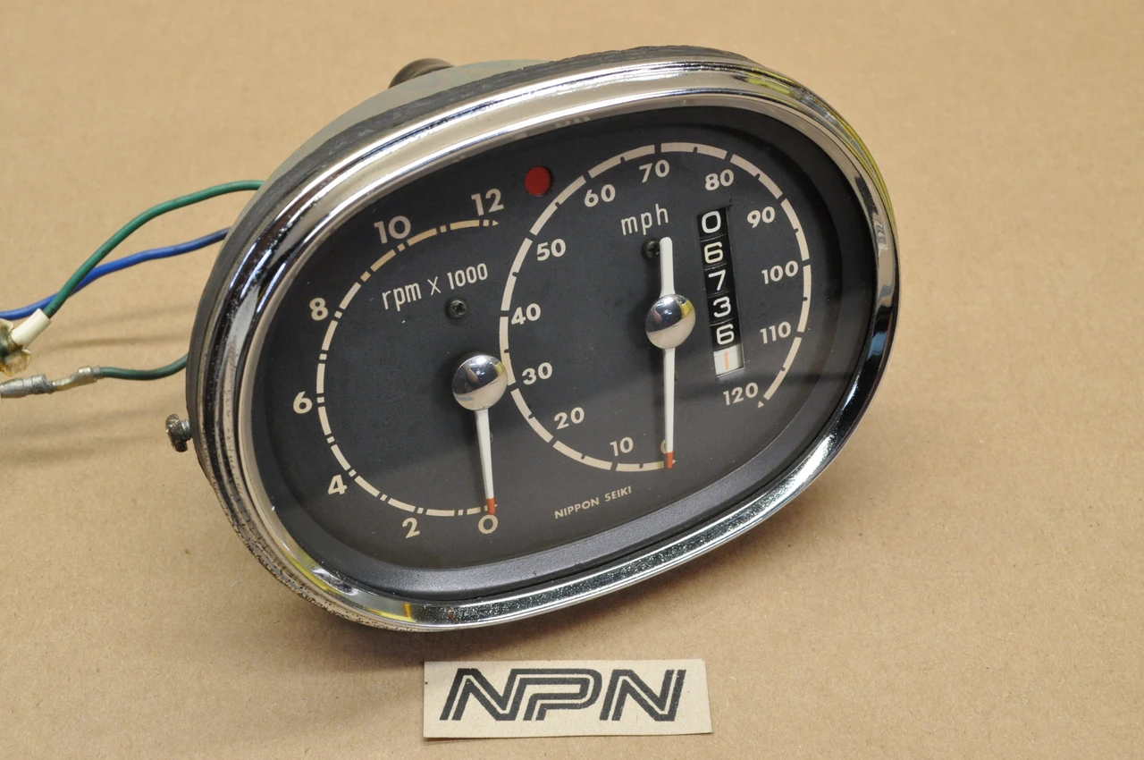 Vtg OEM Honda CB72 CB77 Speedometer MPH Tachometer RPM Gauge 37200-268-821