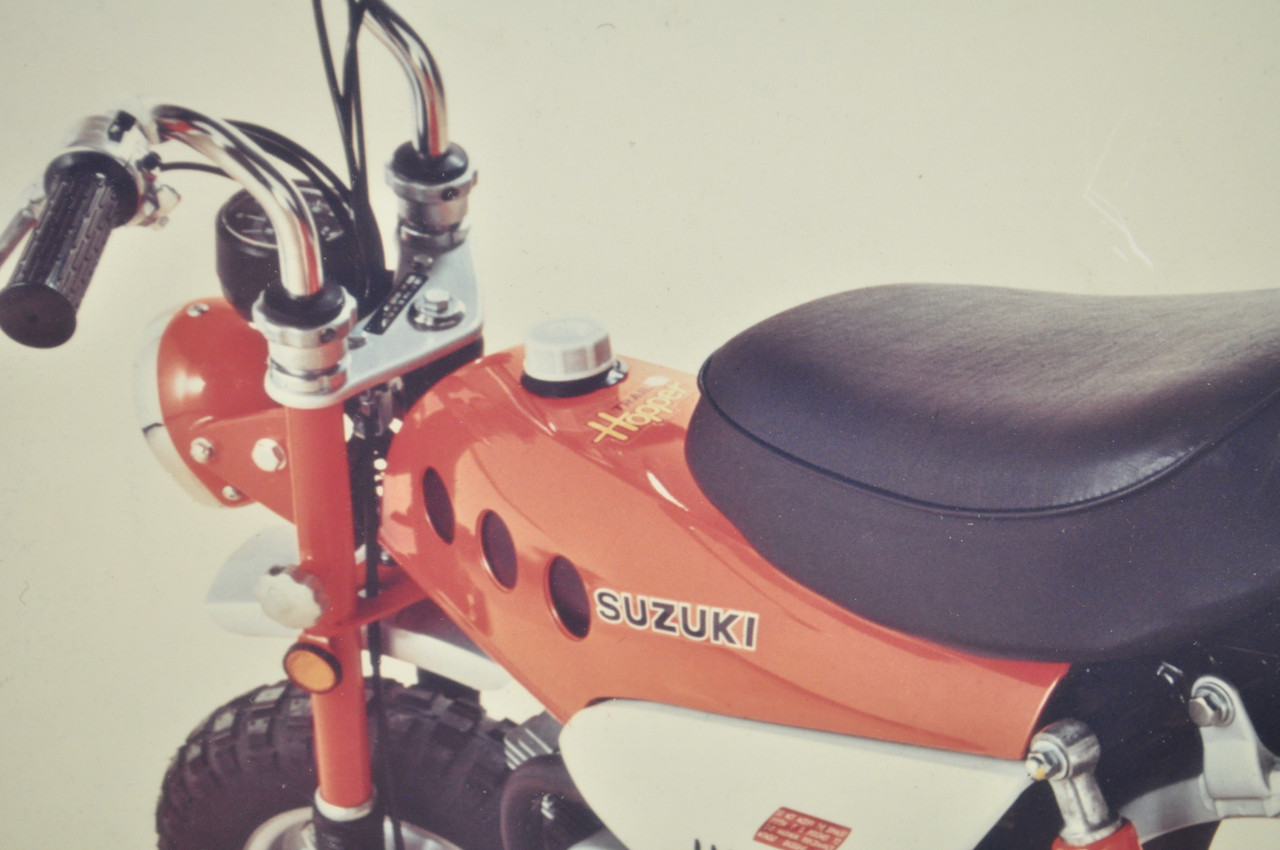 Vintage 1971 Suzuki MT50 R Trailhopper Motorcycle Dealer Spec Photo