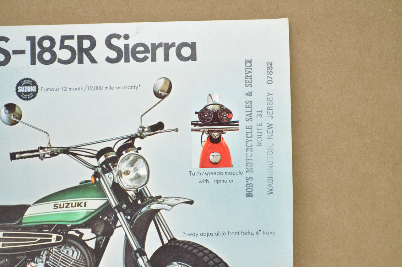 Vintage NOS 1971 Suzuki TS185 R Sierra TS125 R Duster Brochure Dealer Specs
