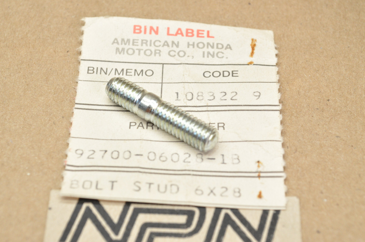 NOS Honda EZ90 MB5 NB50 NC50 NQ50 SA50 SE50 TG50 Stud Bolt 6x28 92700-06028-1B