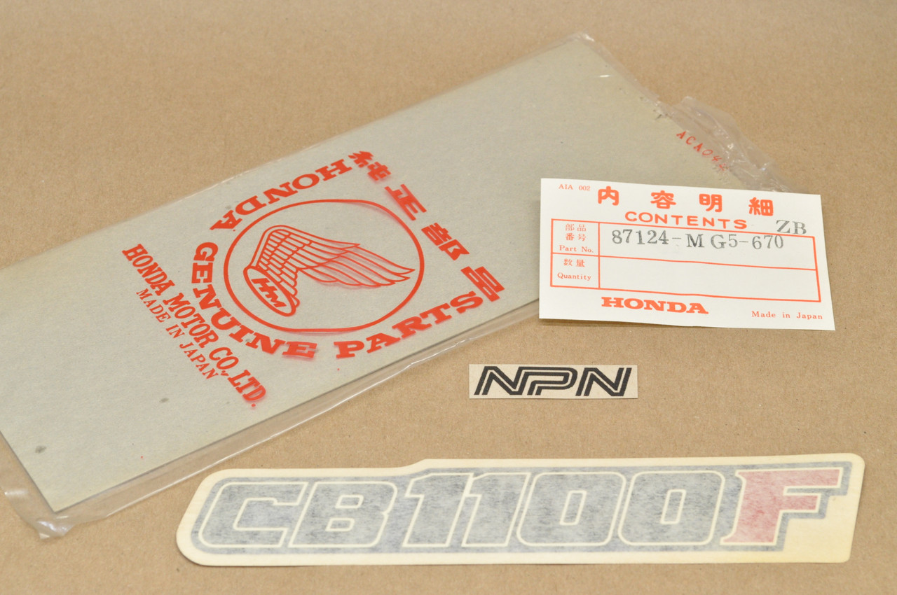 NOS Honda 1983 CB1100 F Super Sport Side Cover Decal Sticker 87124-MG5-670 ZB