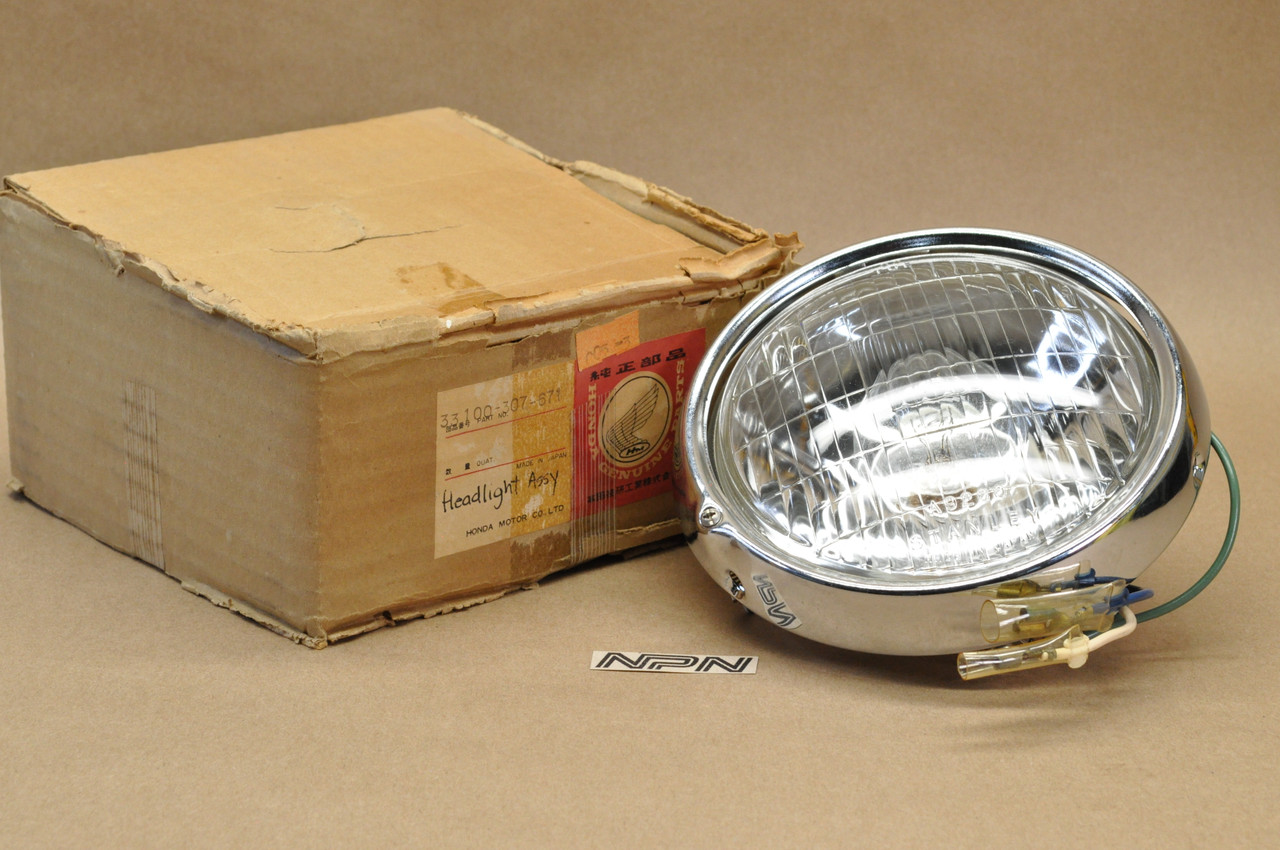 NOS Honda CL175 SL175 SL350 Sealed Head Light w/ Bezel Ring 33100-307-671