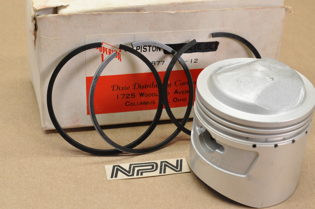 NOS Honda CB77 Superior Big Bore 3.00 mm Oversize Piston & Piston Ring Set S-12