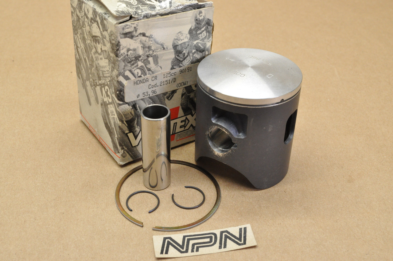 NOS Honda 1990-91 CR125 Vertex 54MM Piston, Ring , Pin & Clip Set 2151D
