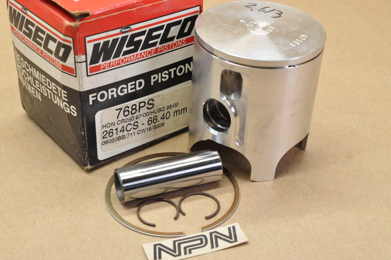 NOS Honda 1997-2000 CR250  Wiseco 66.40 mm Piston, Ring , Pin & Clips Set 768PS